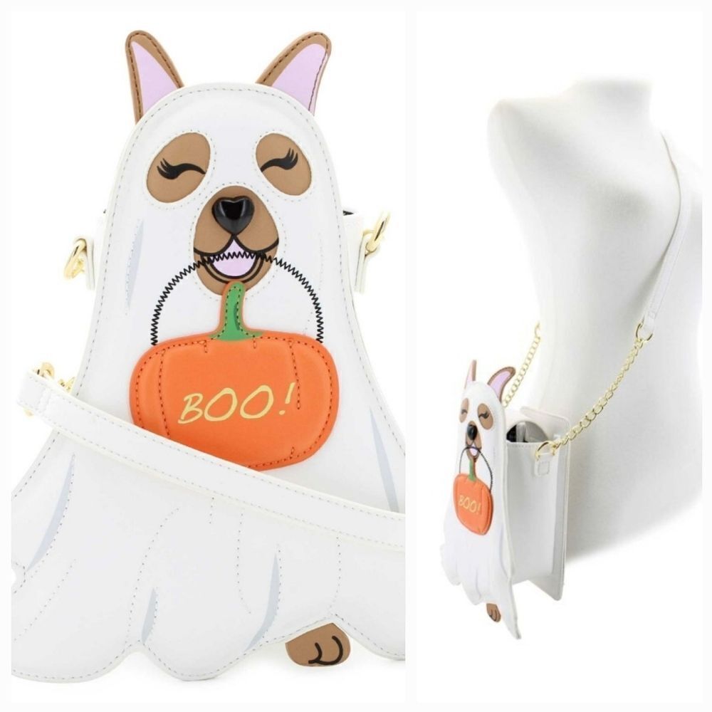 Betsey Johnson GLOW IN THE DARK GHOST DOG XOSPOOKY WHITE CROSSBODY NWT - Picture 12 of 12